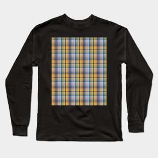 Coneflower Plaid Soft Blues and Yellows Long Sleeve T-Shirt